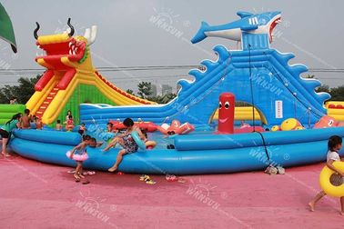 style gonflable de dragon et de requin de parc d&#039;attractions de l&#039;eau d&#039;enfants de PVC de 0.9mm