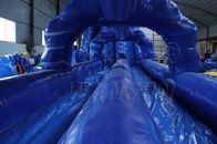 Longues glissières d'eau gonflables commerciales, glissière d'eau bleue de ruelle de double d'écrasement fournisseur