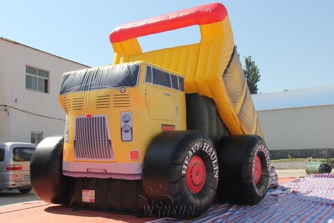 Forme lourde de camion à benne basculante des glissières gonflables des enfants matériels de PVC avec des kits de réparation