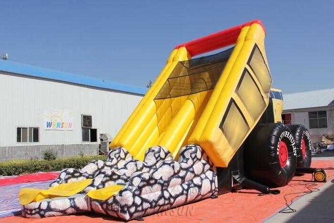 Forme lourde de camion à benne basculante des glissières gonflables des enfants matériels de PVC avec des kits de réparation