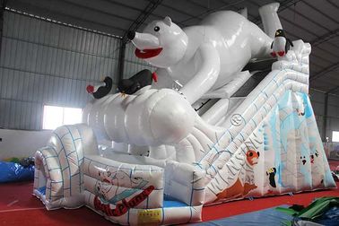 Chine Matériel standard de PVC de la grande CE gonflable orientée de glissière d&#039;ours blanc fait usine