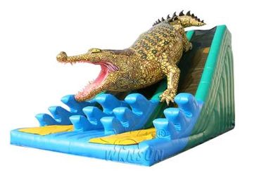 Le Roi gonflable énorme durable Crocodile Dual Slide Wss-259 qui respecte l&#039;environnement de glissière
