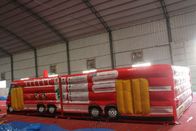 Grand parcours du combattant gonflable de camion de pompiers Wsp-290 pour le terrain de jeu extérieur fournisseur